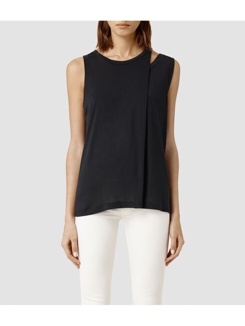 AllSaints Caper Tank Top Black Size Small